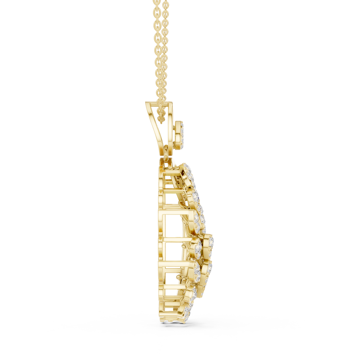 Exquisite diamond gold pendant - Elite handcrafted brilliance - Made to command attention everywhere - Where craftsmanship meets pure opulence