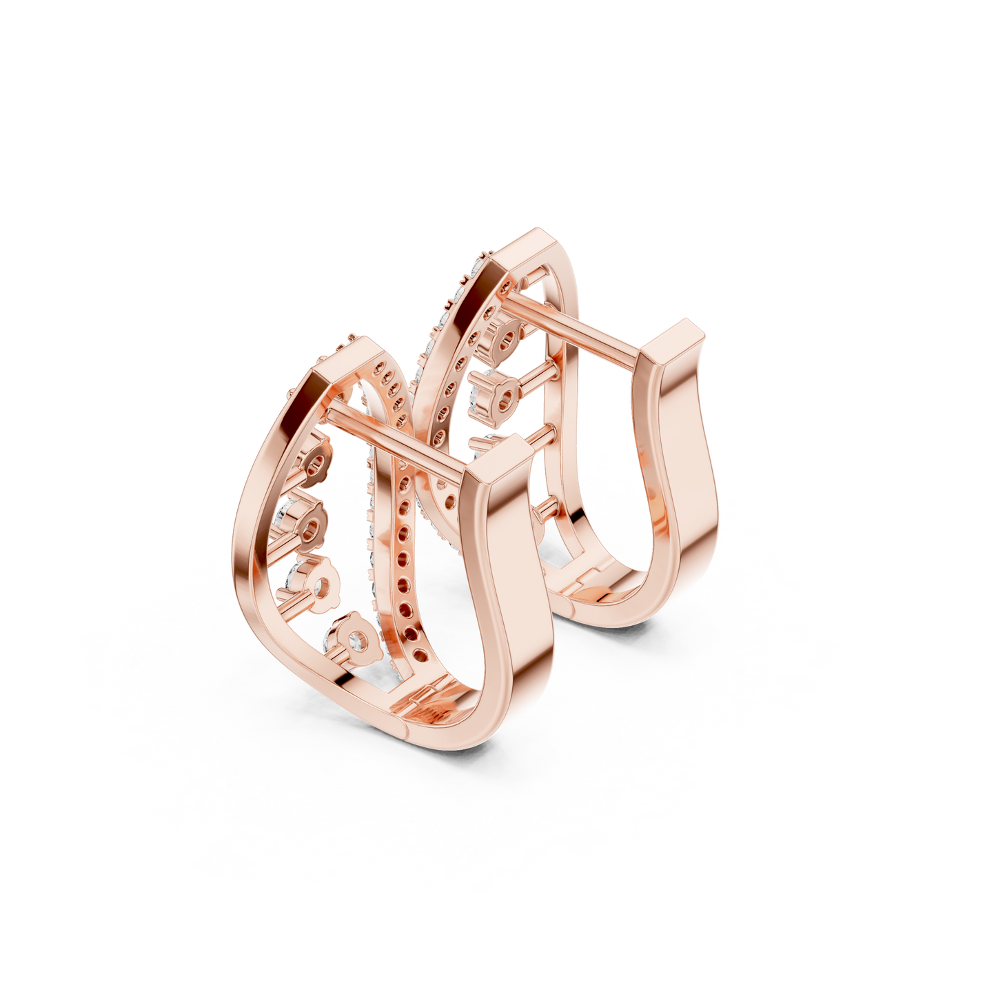 Star Rib Celestial Huggies – Bold Sculptural Luxury Jewelry - Modern Artistic Earrings