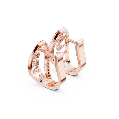 Star Rib Celestial Huggies – Bold Sculptural Luxury Jewelry - Modern Artistic Earrings