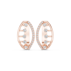 Star Rib Celestial Huggies – Bold Sculptural Luxury Jewelry - Modern Artistic Gold Earrings