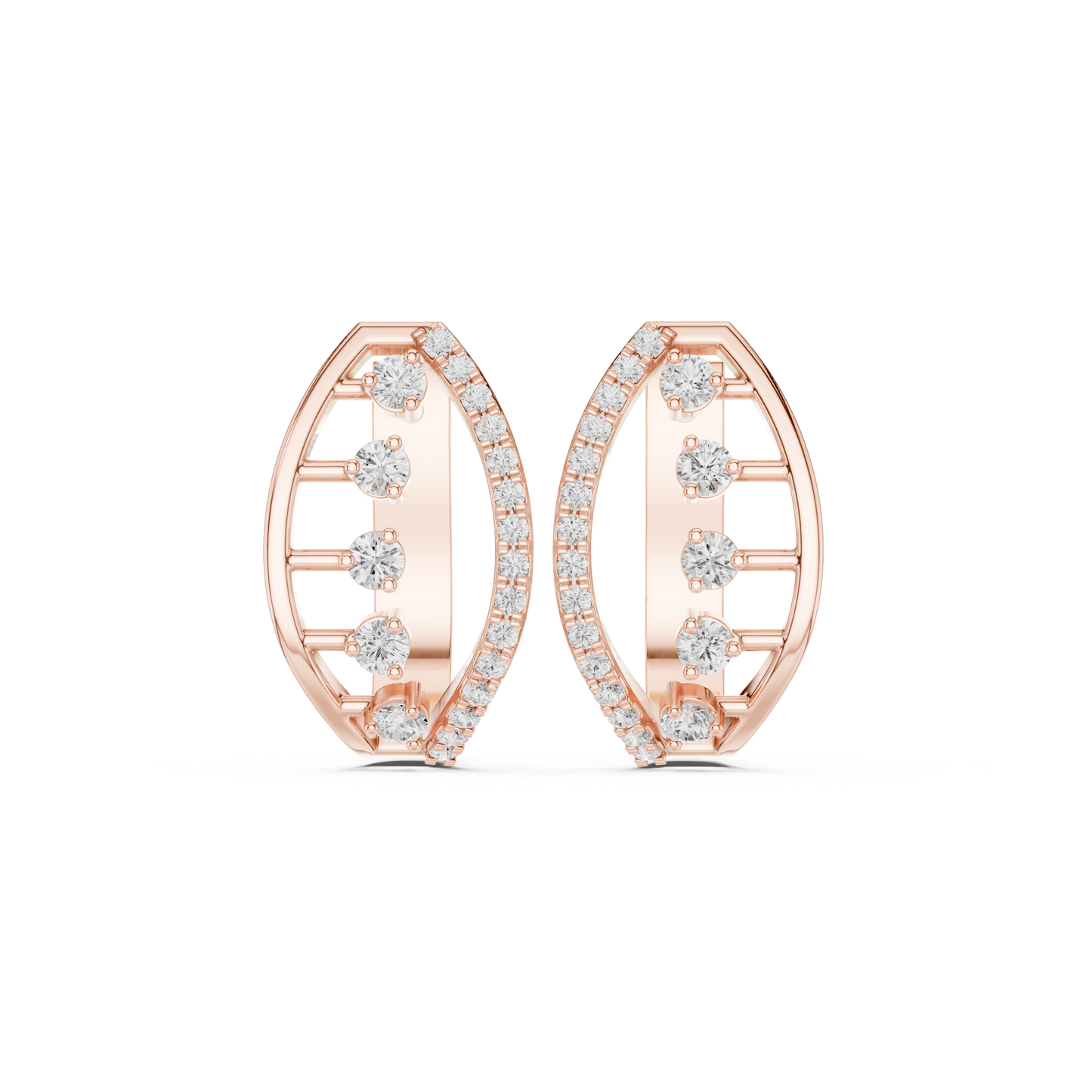 Star Rib Celestial Huggies – Bold Sculptural Luxury Jewelry - Modern Artistic Earrings