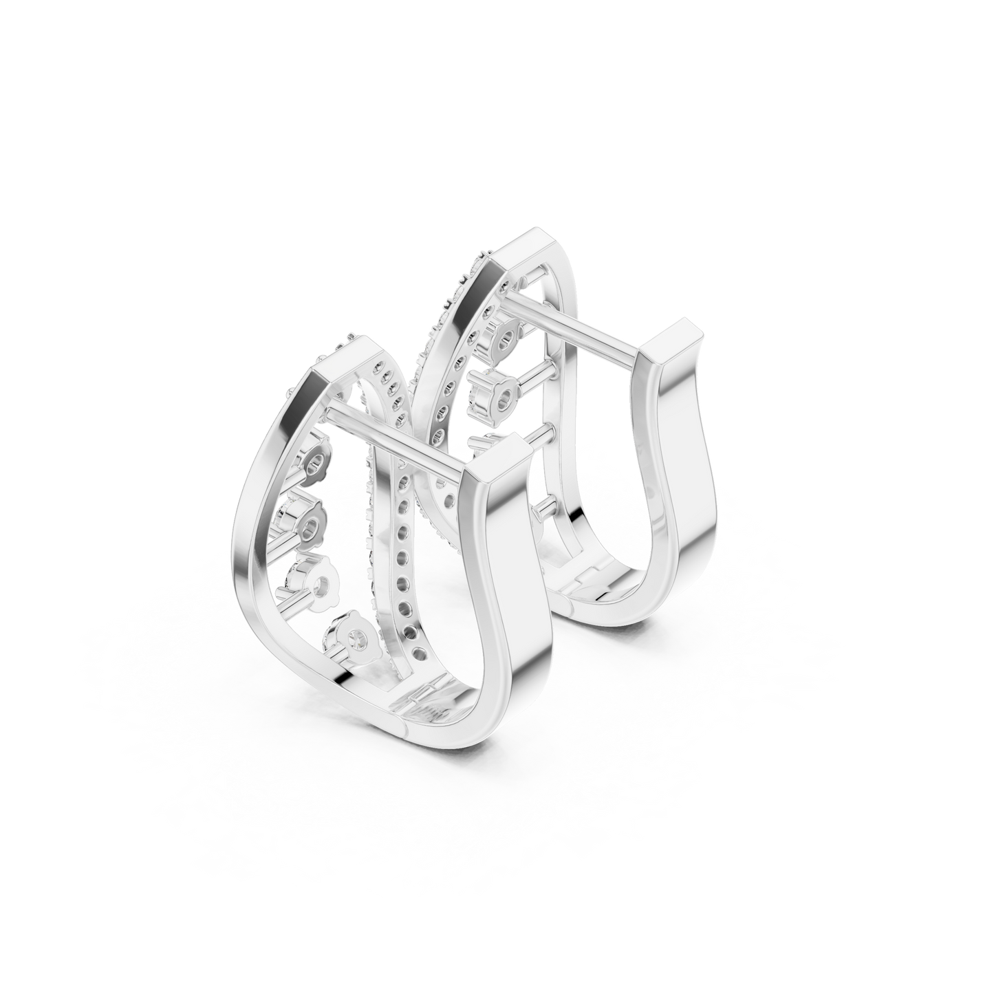 Star Rib Celestial Huggies – Bold Sculptural Luxury Jewelry - Modern Artistic Earrings