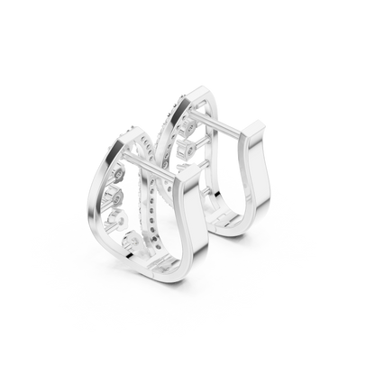 Star Rib Celestial Huggies – Bold Sculptural Luxury Jewelry - Modern Artistic Earrings