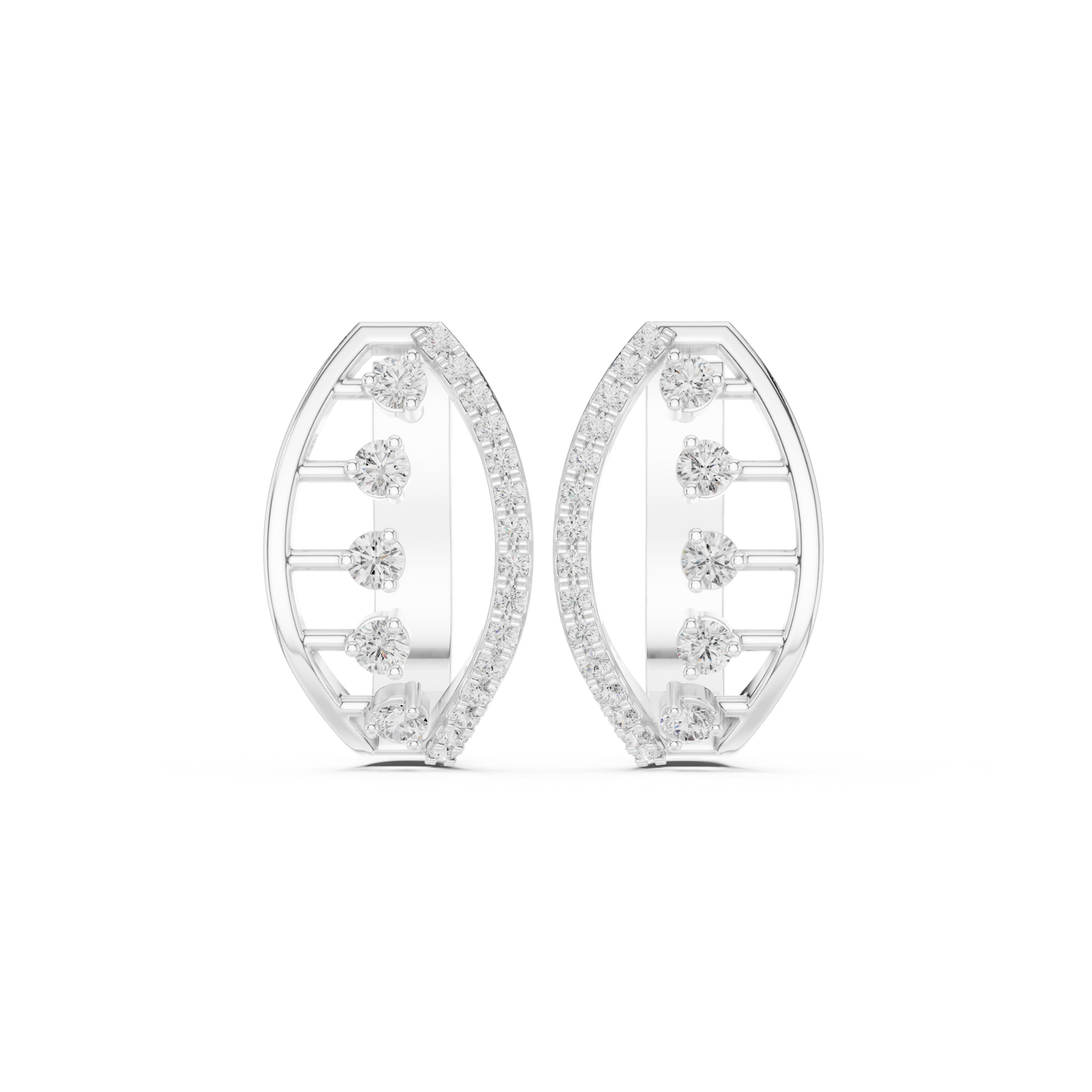 Star Rib Celestial Huggies – Bold Sculptural Luxury Jewelry - Modern Artistic Earrings