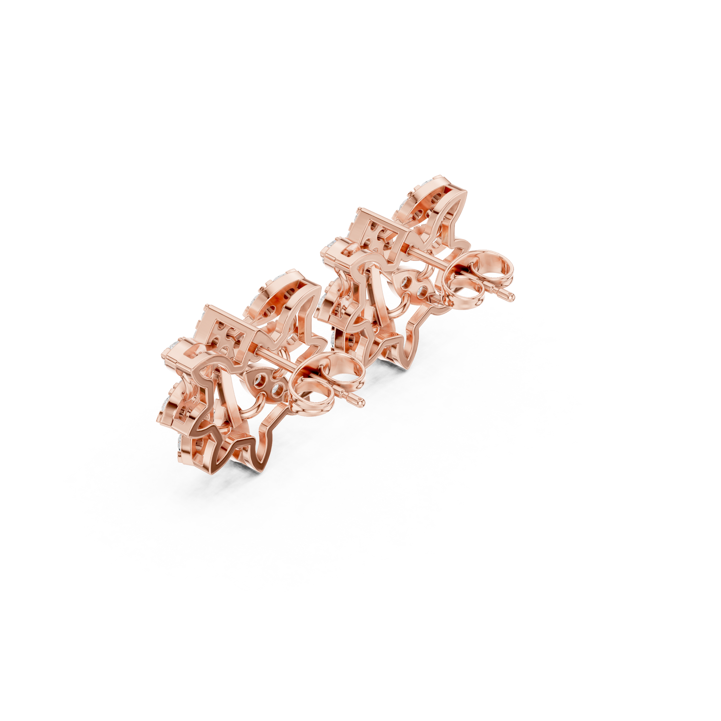 Cosmo Flora Diamond Star Earrings — Hyper-Layered 3D Sparkle Constellation Studs - Delicate Gift for Her