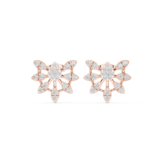 Cosmo Flora Diamond Star Earrings — Hyper-Layered 3D Sparkle Constellation Studs - Delicate Gift for Her