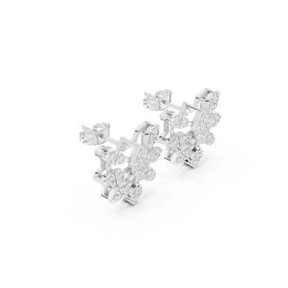 Cosmo Flora Diamond Star Earrings — Hyper-Layered 3D Sparkle Constellation Studs - Delicate Gift for Her