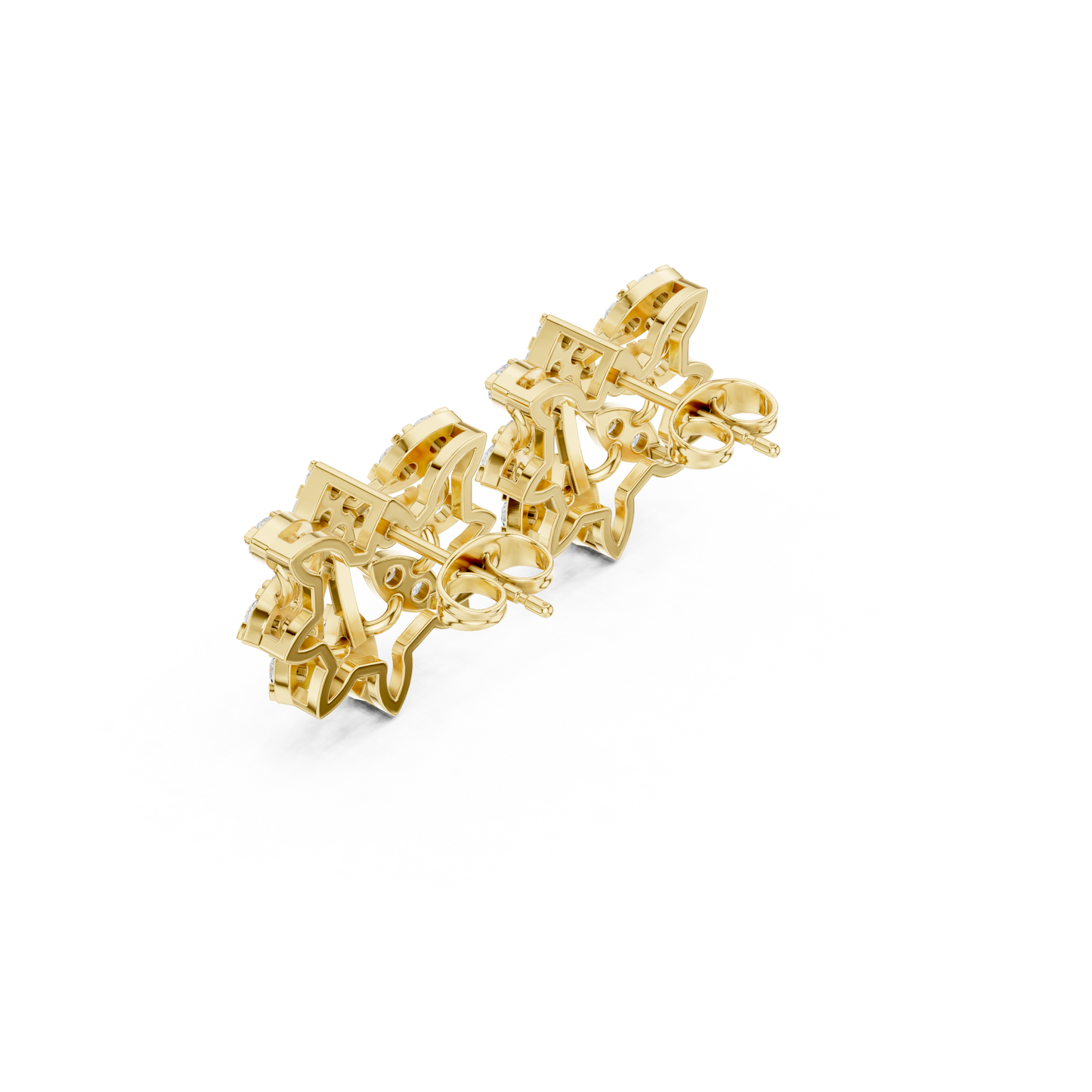 Cosmo Flora Diamond Star Earrings — Hyper-Layered 3D Sparkle Constellation Studs - Delicate Gift for Her