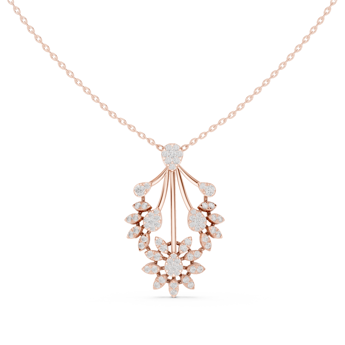 Opulent Bloom Diamond | Designer Statement Necklace | Elite Craftsmanship With Poetic Fire