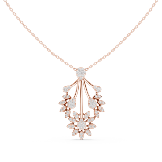 Opulent Bloom Diamond | Designer Statement Necklace | Elite Craftsmanship With Poetic Fire