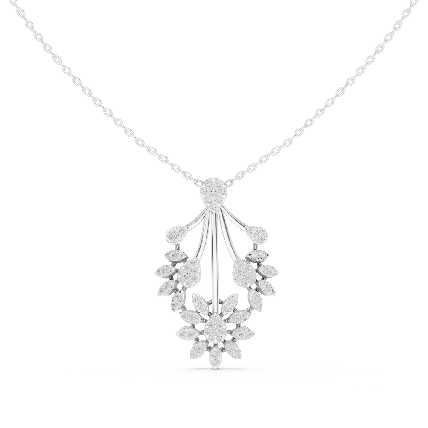 Opulent Bloom Diamond | Designer Statement Necklace | Elite Craftsmanship With Poetic Fire