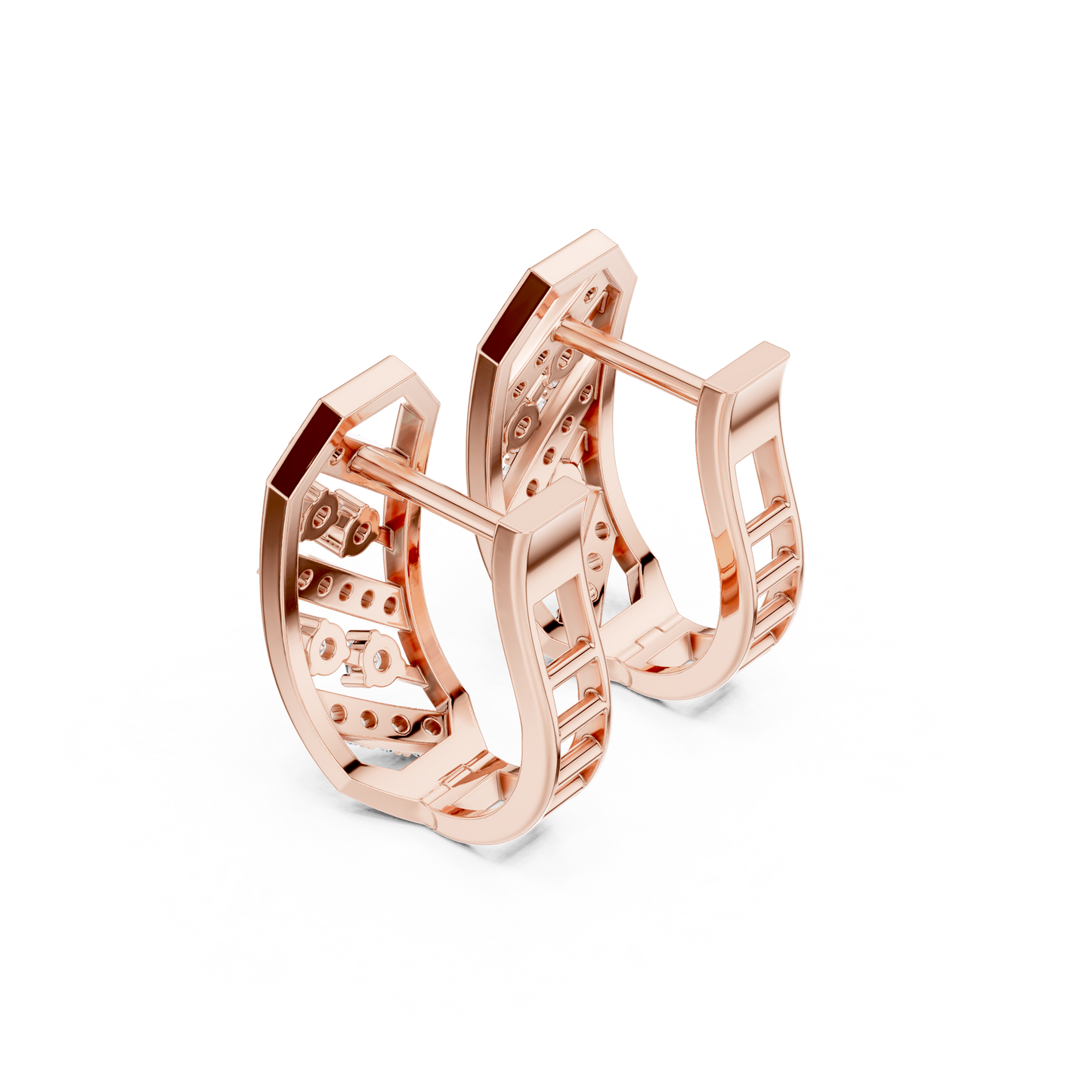 Collector’s Edition Diamond Earrings – Contemporary Silver Sculpture with Diamonds