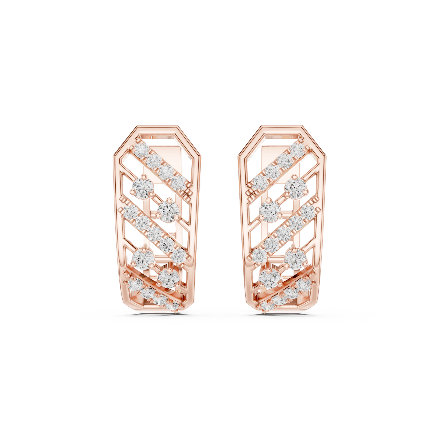 Collector’s Edition Diamond Earrings – Contemporary Silver Sculpture with Diamonds