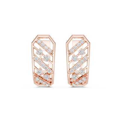 Collector’s Edition Diamond Earrings – Contemporary Silver Sculpture with Diamonds