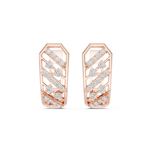 Collector’s Edition Diamond Earrings – Contemporary Gold Sculpture with Diamonds