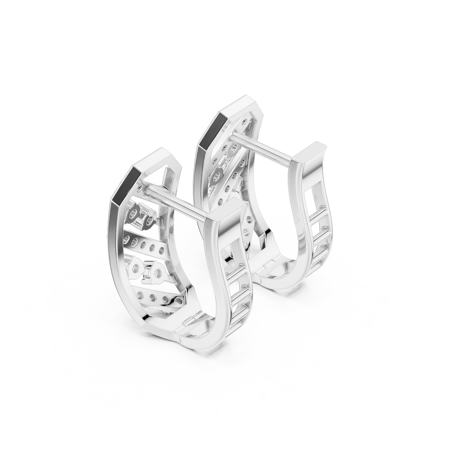 Collector’s Edition Diamond Earrings – Contemporary Silver Sculpture with Diamonds