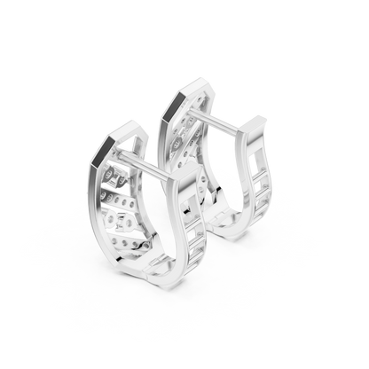 Collector’s Edition Diamond Earrings – Contemporary Silver Sculpture with Diamonds