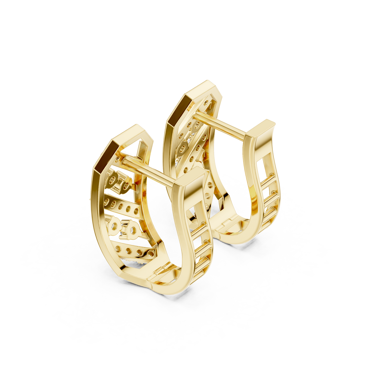 Collector’s Edition Diamond Earrings – Contemporary Silver Sculpture with Diamonds