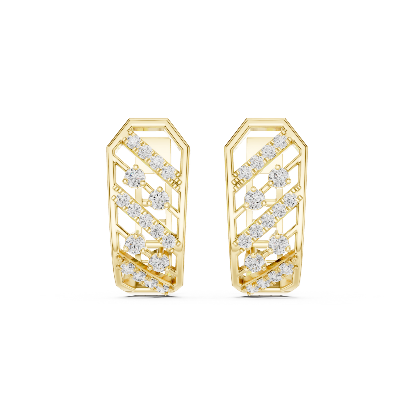 Collector’s Edition Diamond Earrings – Contemporary Silver Sculpture with Diamonds