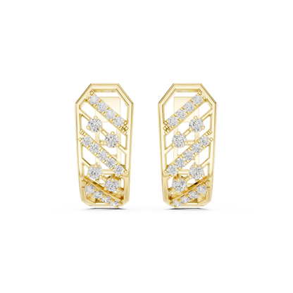 Collector’s Edition Diamond Earrings – Contemporary Silver Sculpture with Diamonds