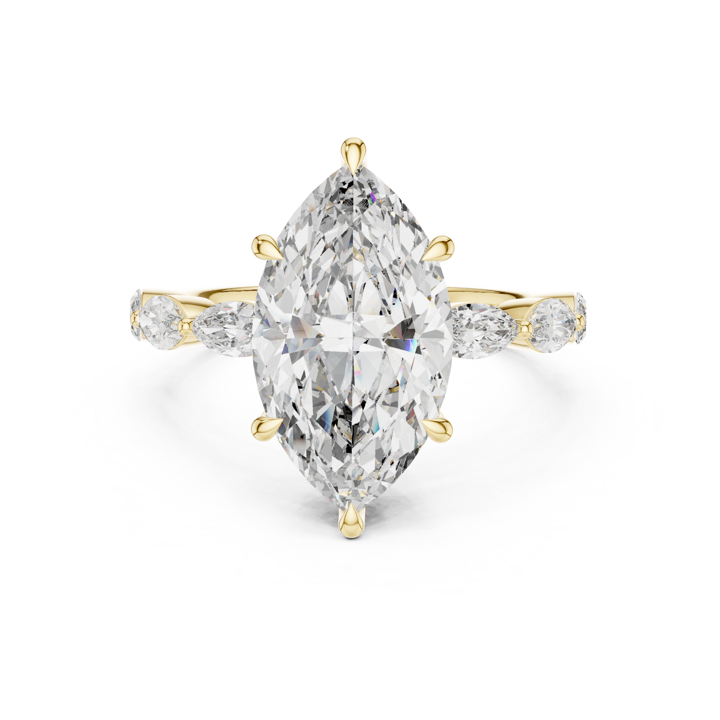 4.00Ct Marquise Cut Solitaire Engagement Ring • Rose Silver Vintage Bridal Band • Dainty Anniversary Gift