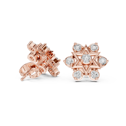 Cosmic Starburst Diamond / Heirloom Stud Earrings / Rare Design Crafted For Royalty