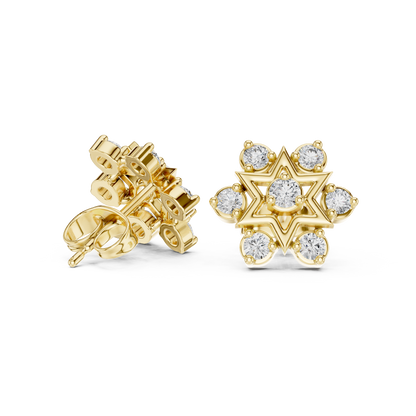 Cosmic Starburst Diamond / Heirloom Stud Earrings / Rare Design Crafted For Royalty
