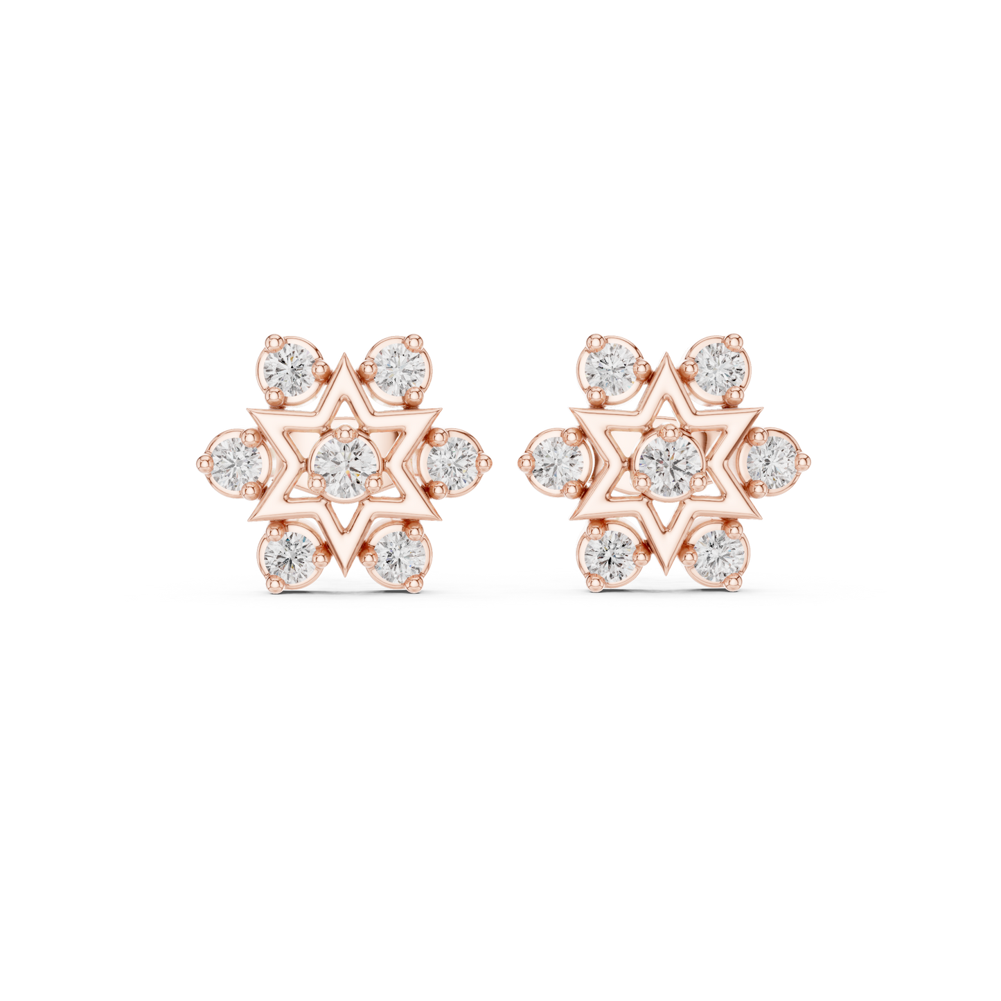 Cosmic Starburst Diamond / Heirloom Stud Earrings / Rare Design Crafted For Royalty