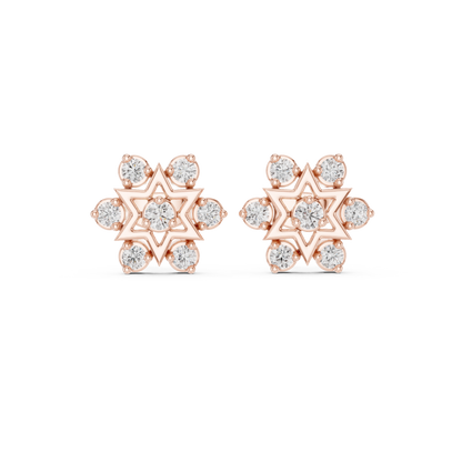 Cosmic Starburst Diamond / Heirloom Stud Earrings / Rare Design Crafted For Royalty