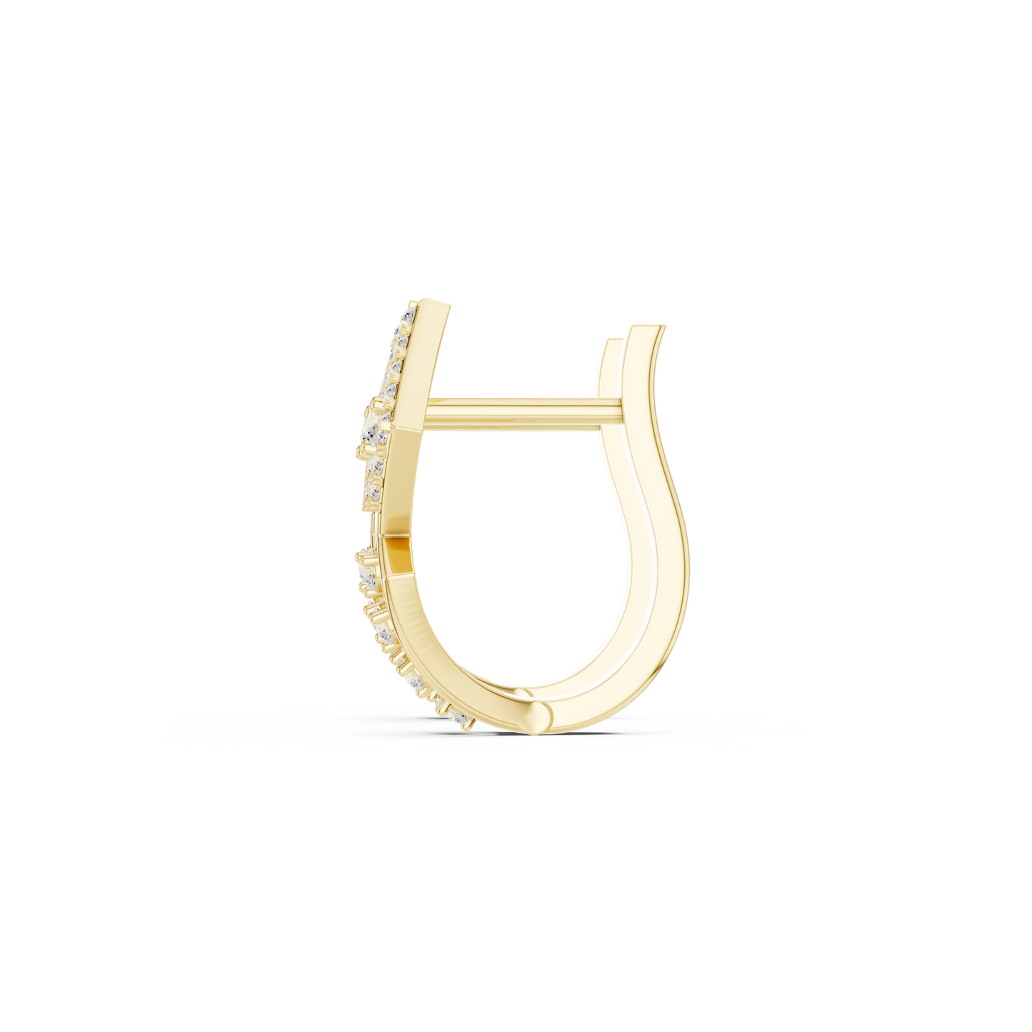 Quantum Gleam Diamond Earrings • Diamond-Set Angular Gold Hoops • Ultra-Modern Statement