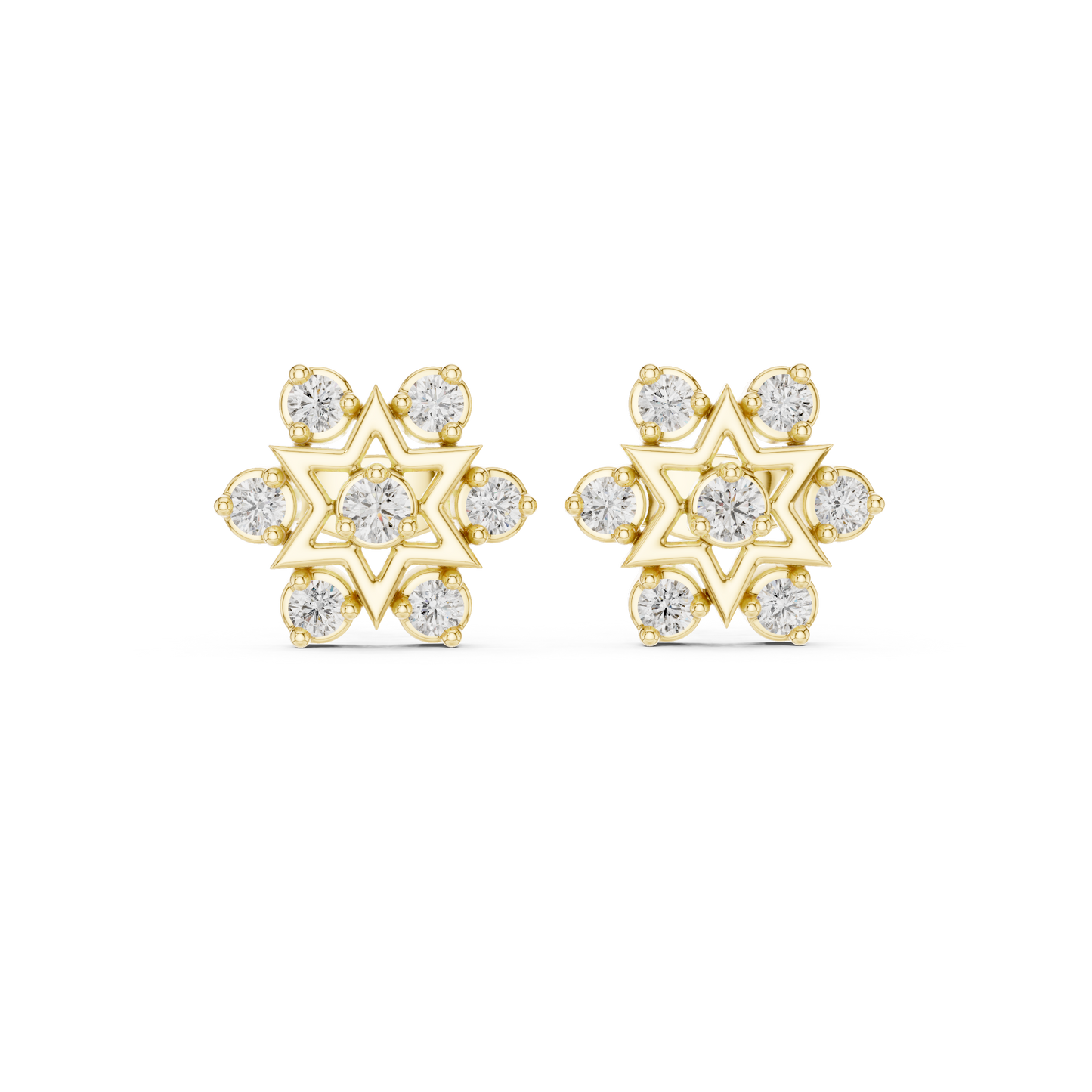 Cosmic Starburst Diamond / Heirloom Stud Earrings / Rare Design Crafted For Royalty
