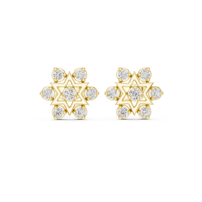 Cosmic Starburst Diamond / Heirloom Stud Earrings / Rare Design Crafted For Royalty