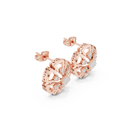 Premium Floral Diamond Studs | Luxury Gold Statement Earrings | Where Beauty Meets Timeless Craftsmanship