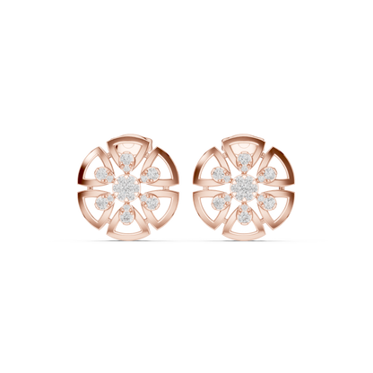 Premium Floral Diamond Studs | Luxury Gold Statement Earrings | Where Beauty Meets Timeless Craftsmanship