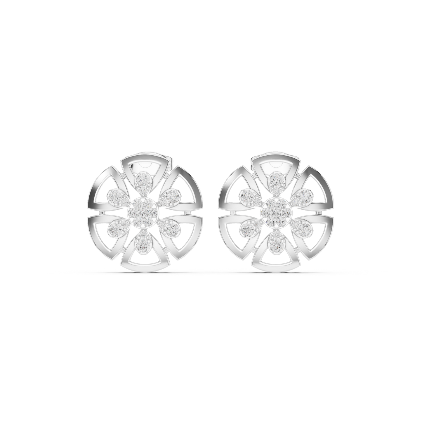Premium Floral Diamond Studs | Luxury Gold Statement Earrings | Where Beauty Meets Timeless Craftsmanship
