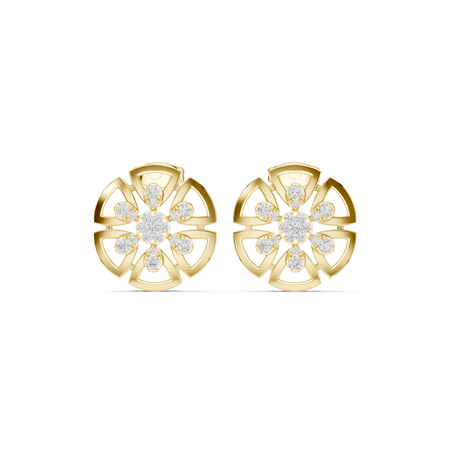 Premium Floral Diamond Studs | Luxury Gold Statement Earrings | Where Beauty Meets Timeless Craftsmanship