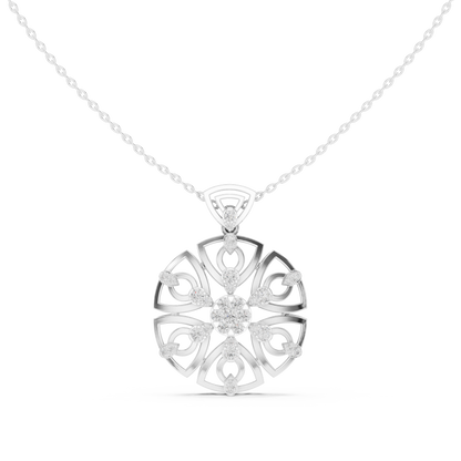 Heavenly Petal Radiance | Mandala Diamond Pendant | Luxury Gold Necklace Timeless Art
