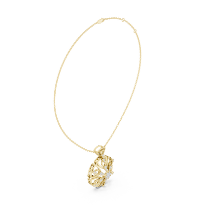 Heavenly Petal Radiance | Mandala Diamond Pendant | Luxury Gold Necklace Timeless Art