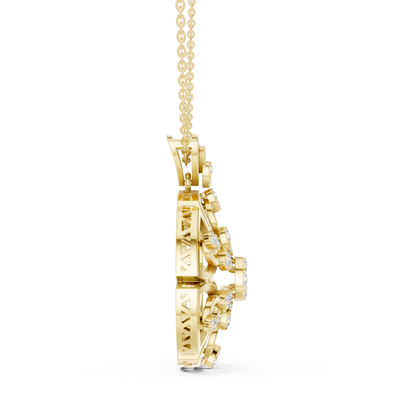 Heavenly Petal Radiance | Mandala Diamond Pendant | Luxury Gold Necklace Timeless Art