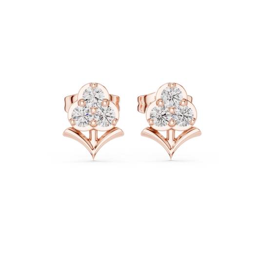 Modern Diamond Blossom Luxury Stud Earrings Grace Meets Minimalist Perfection
