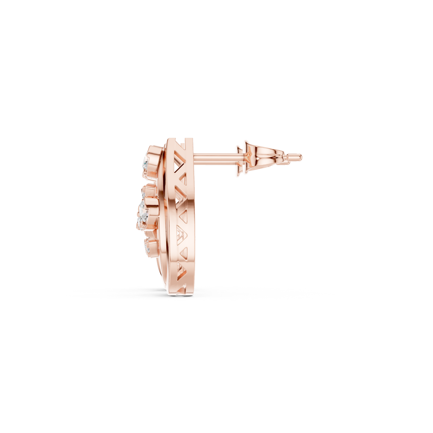 Eclipse Spiral Diamond Studs • 14K Gold Arc Cluster Earrings • Lightweight Luxe Studs