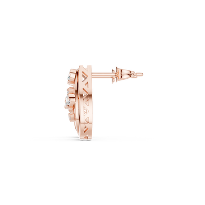 Eclipse Spiral Diamond Studs • 14K Gold Arc Cluster Earrings • Lightweight Luxe Studs