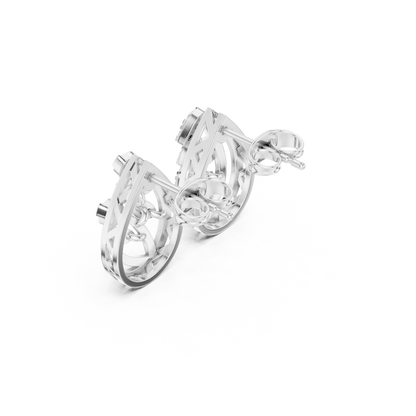 Eclipse Spiral Diamond Studs • 14K Gold Arc Cluster Earrings • Lightweight Luxe Studs