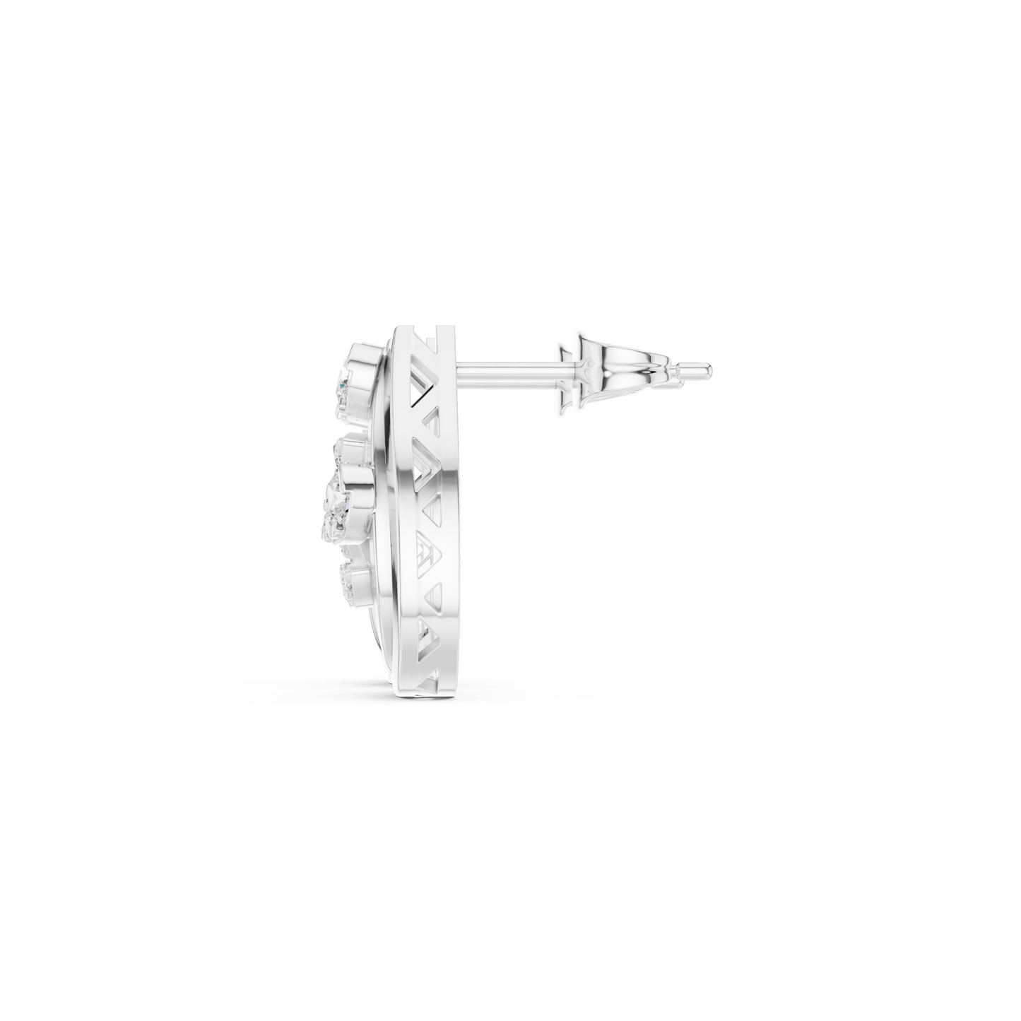 Eclipse Spiral Diamond Studs • 14K Gold Arc Cluster Earrings • Lightweight Luxe Studs