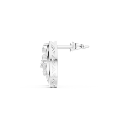 Eclipse Spiral Diamond Studs • 14K Gold Arc Cluster Earrings • Lightweight Luxe Studs