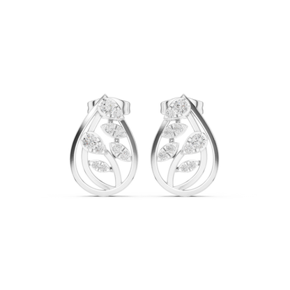 Eclipse Spiral Diamond Studs • 14K Gold Arc Cluster Earrings • Lightweight Luxe Studs