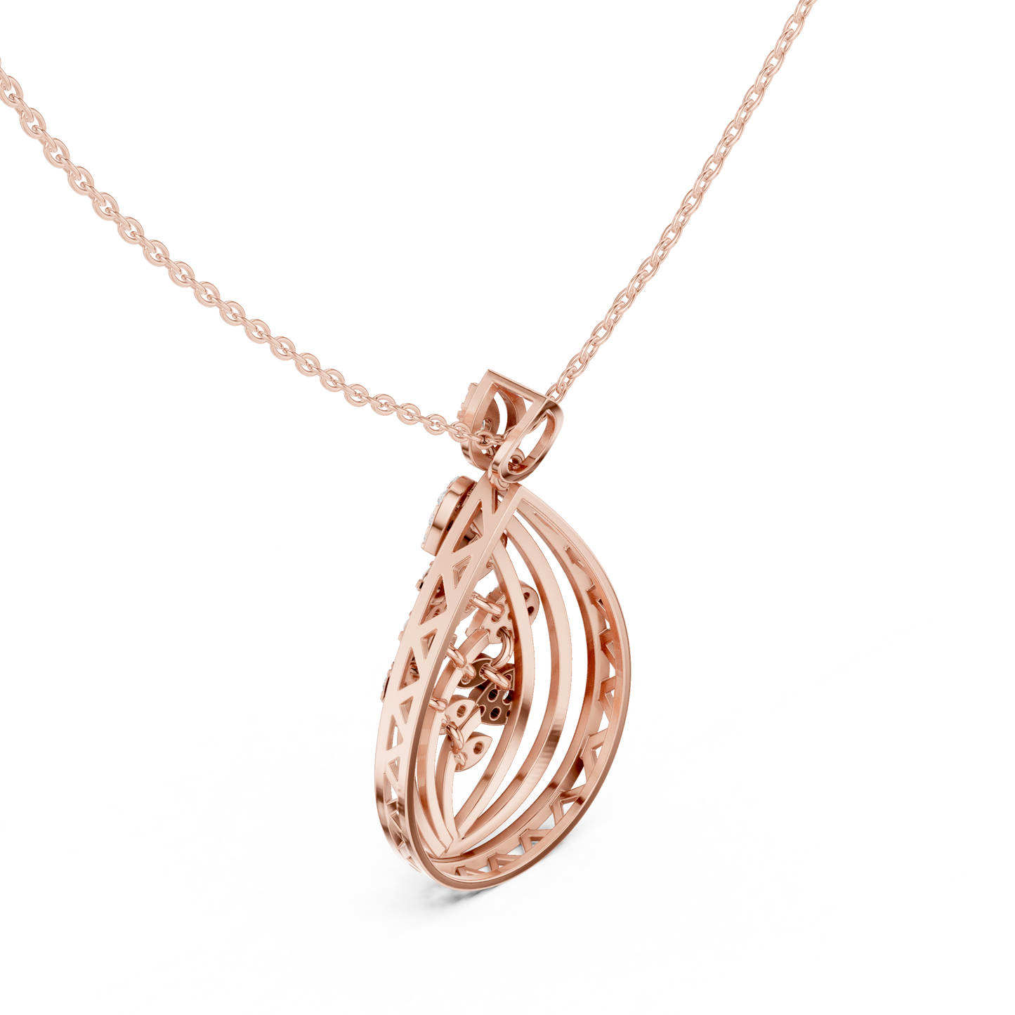 Artistic Leaf Diamond Pendant | Luxury Teardrop Gold Necklace | Elegant Jewelry Gift Women