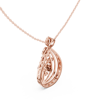 Artistic Leaf Diamond Pendant | Luxury Teardrop Gold Necklace | Elegant Jewelry Gift Women