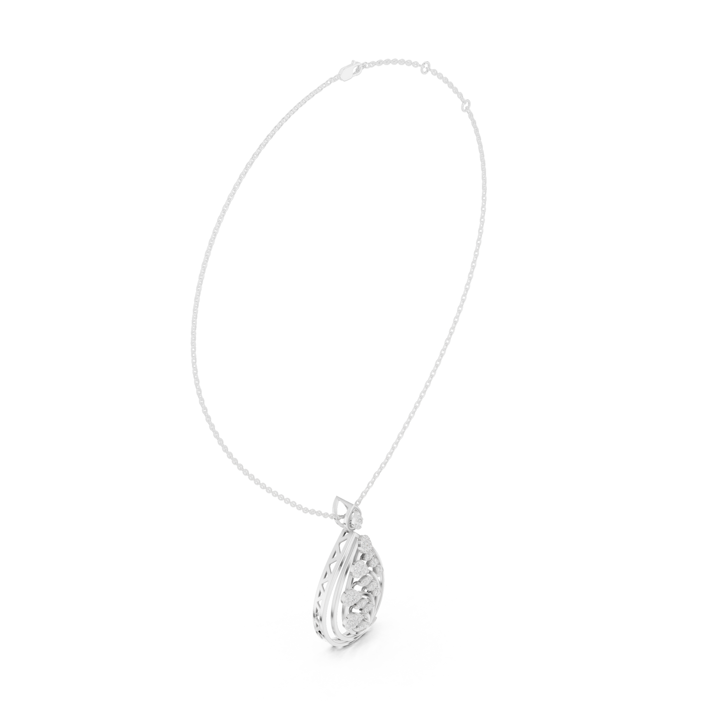 Artistic Leaf Diamond Pendant | Luxury Teardrop Gold Necklace | Elegant Jewelry Gift Women