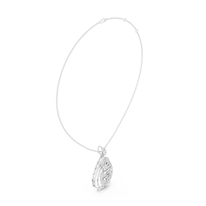 Artistic Leaf Diamond Pendant | Luxury Teardrop Gold Necklace | Elegant Jewelry Gift Women